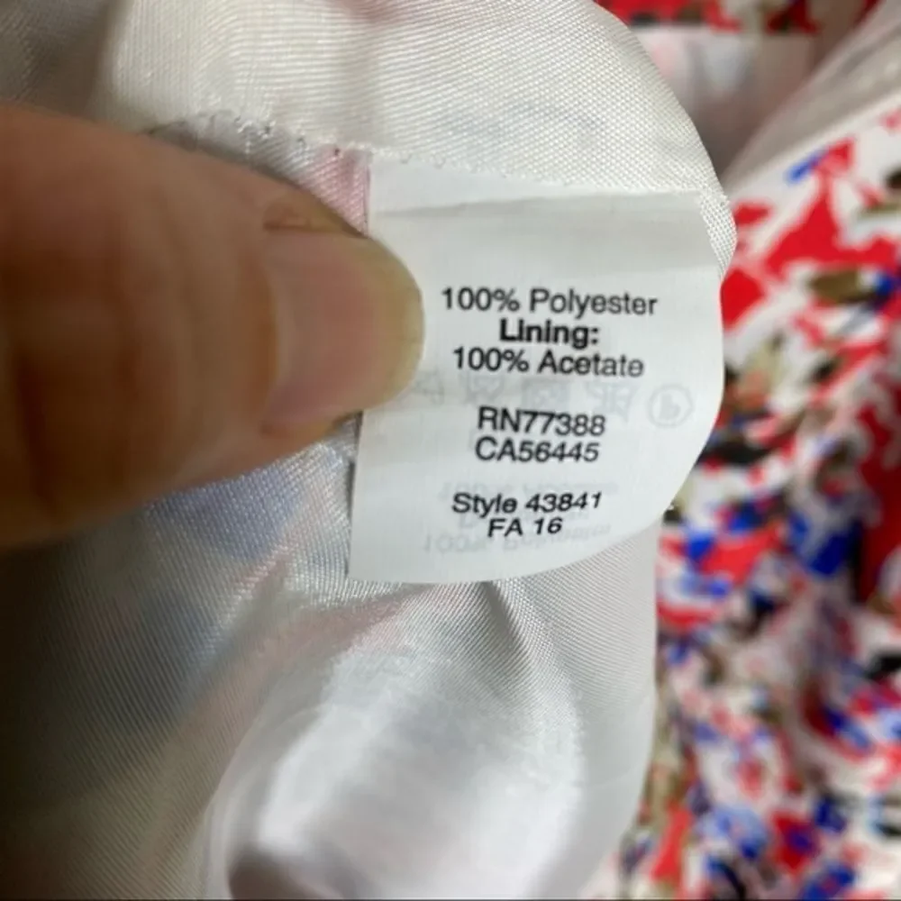 J. Crew Printed Seaside Cami Dress Blue Red Floral Size 4
